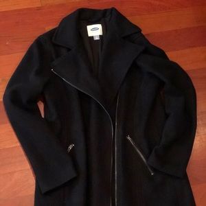 Long black pea coat